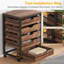 Commode 5 tiroirs, armoire de rangement en bois avec roulettes, chariot de rangement de tiroir de rangement industriel pour entrée de chambre à coucher de bureau (brun rustique, 1 pièce)