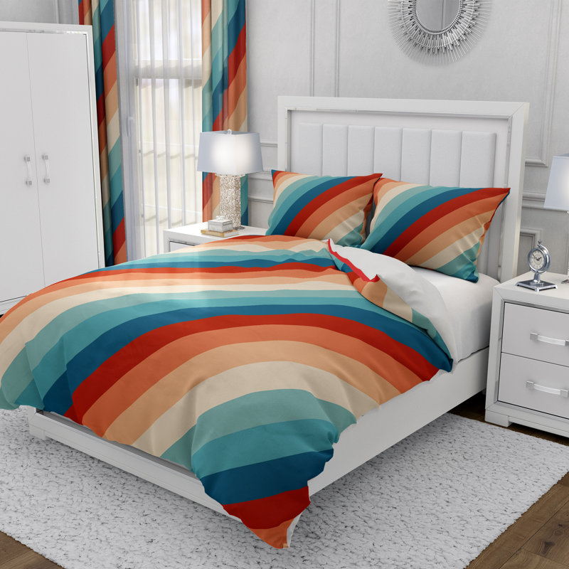 Striped Duvet Cover, Twin Duvet Cover + 1 Queen Sham