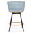 Counter Height Bar Stools Set Of 2, 360° Swivel Upholstered Barstools With Backs And Metal Legs, Mylen Fabric, Footrest-815688787
