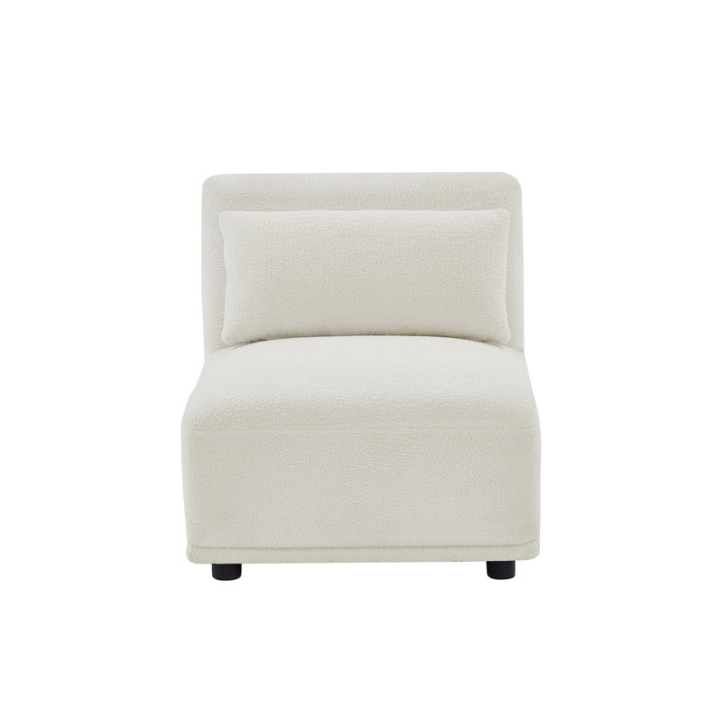 Chervil  Middle Seat for Wool Sectional, White Wool