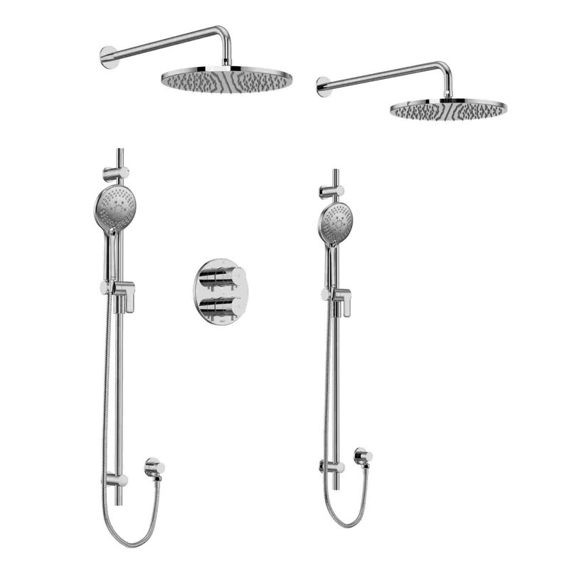 Pallace Pressure Balanced Complete Shower System with Rough-in Valve, Chrome