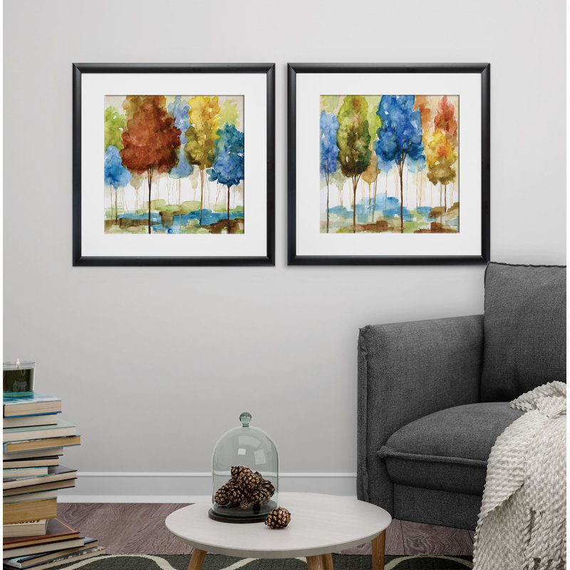Magical Forest - ensemble de 2 reproductions, Cadre noir