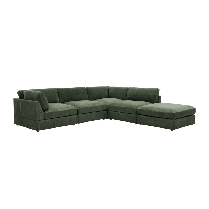 Airedale Modular Corduroy Sectional, Dark Green