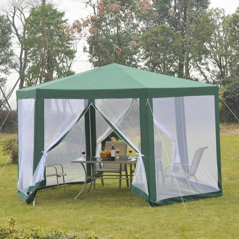 Pavillon de jardin portatif en métal x P 13 Devansh, Vert