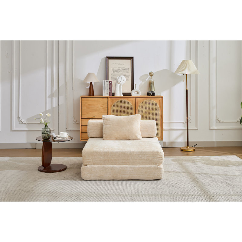 Chenille convertible 1 place Alexandro, Beige