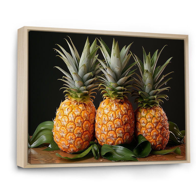 Doux ananas juteux délice, Cadre flottant naturel, H 30 po x l 40 po x P 1,5 po
