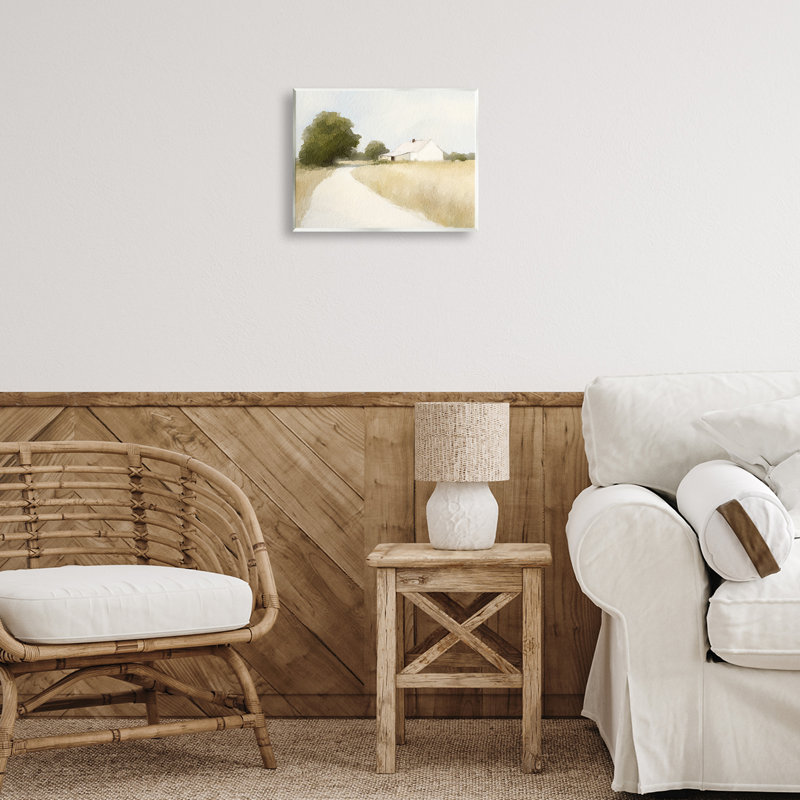 Plaque murale blanche «Farmhouse Path Tranquility», par Leah Straatsma