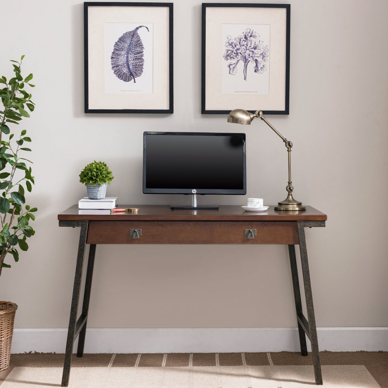 Empiria Solid + Manufactured Wood Laptop Computer Desk, Walnut