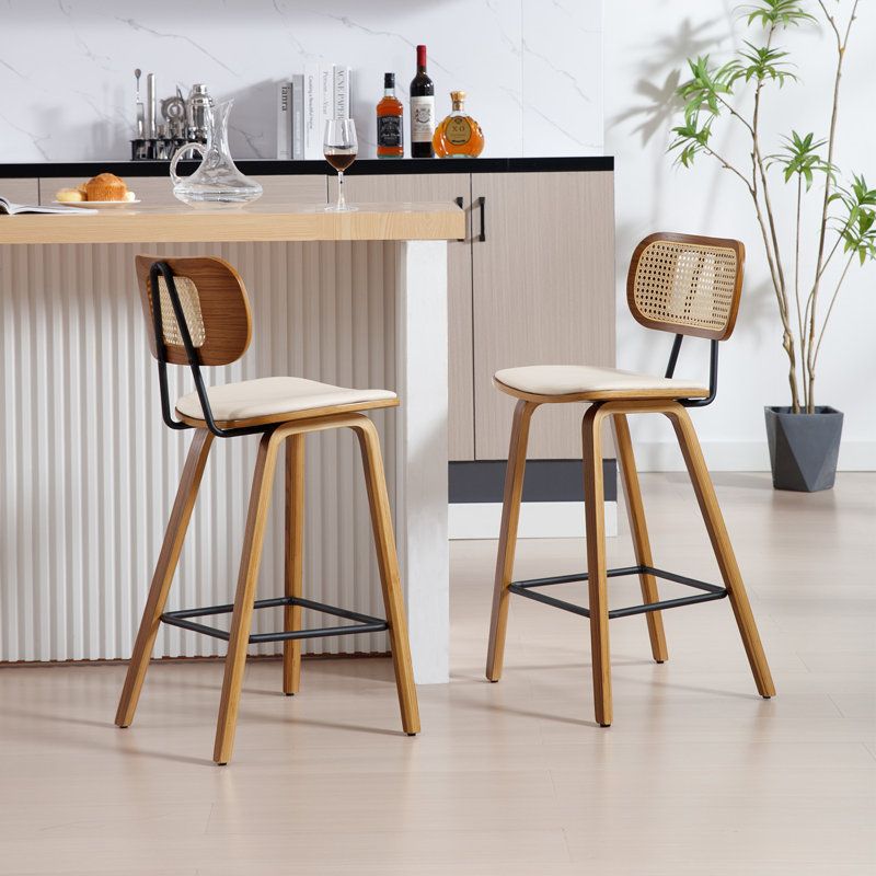 Tabouret de comptoir rembourré de 26 po Aamya