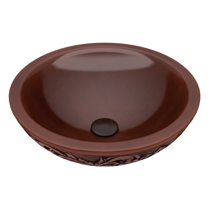 ANZZI Anchor 15.75'' Polished Antique Copper Metal Circular Bathroom Sink