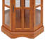 Vitrine d'angle avec 5 tablettes et système d'éclairage, chêne (ampoule E26 non incluse)