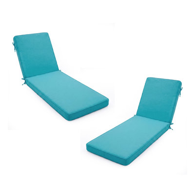 Coussin de chaise longue d'extérieur imperméable, résistant aux intempéries, remplacement de mobilier de patio, 74 x 23 x 3, ensemble de 2