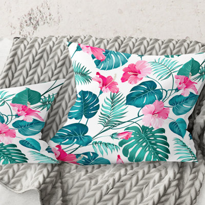Coussin décoratif tropical imprimé tropical Mid-Century