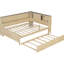 Lit de jour double antique avec rangement en bois de pin massif avec rangement et gigogne
