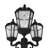 Royal Bulb Triple Head Lamp Post Black