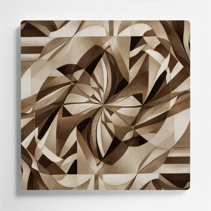 Abstraction géométrique 26, art mural en métal beige