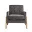 Fauteuil d'appoint à dossier capitonné Matson - Charbon-550103625