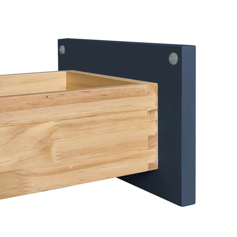 Armoire inférieure en bois massif bleu Shaker, 9"