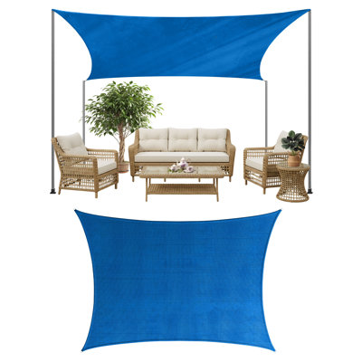 Auvent pare-soleil - Voile d'ombrage rectangulaire incurvée 10 x 13 pi avec protection contre les rayons UV - Auvent de patio ou de piscine pour l'extérieur - Parasols pour patio, cour, terrasse ou activités extérieures de Pure Garden