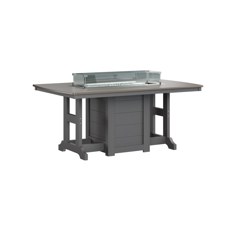 Table de salle à manger avec foyer 72 po Berlin Gardens Garden Classic, Bronze martelé avec base gris fumée