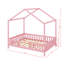 Cadre de lit double pour enfants, cadre de lit pour tout-petits en forme de maison avec balustrades hautes-737301976