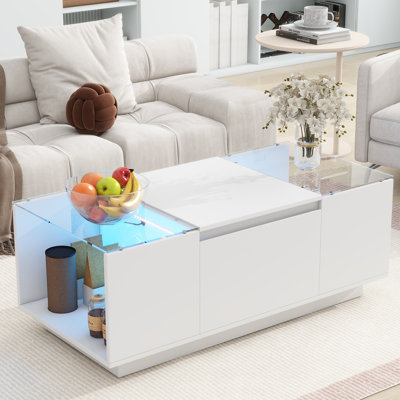 Table basse avec rangement et lumières DEL