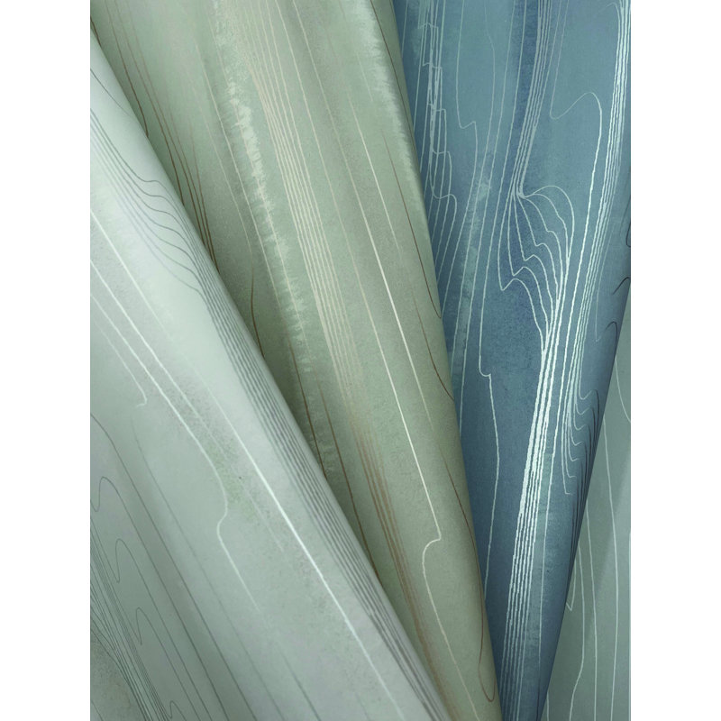 Rouleau de papier peint L 27 pi x l 27 po Dunkirk, Bleu / argent