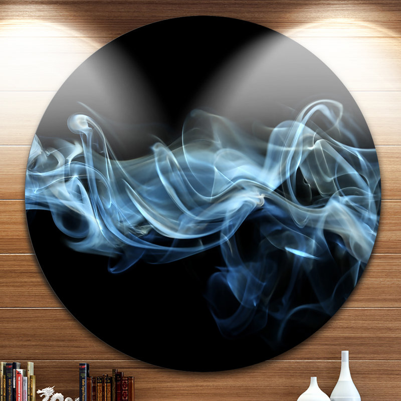 «Blue Smoke in Black», impression sur métal, H 38 po x l 38 po x P 1 po