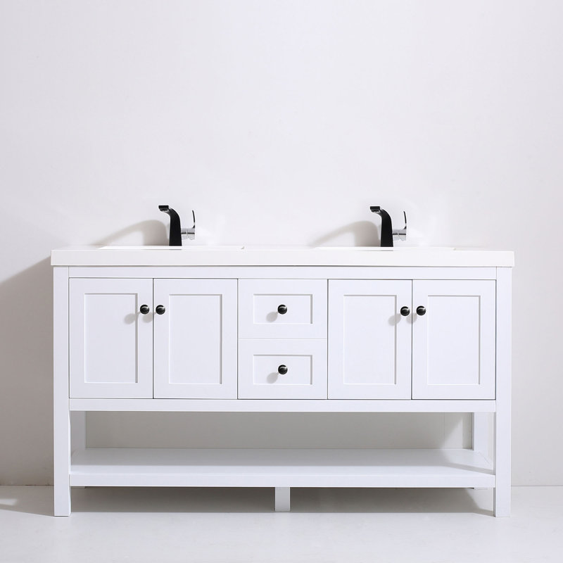Ensemble de meuble-lavabo double 62 po Mckinsey, Blanc