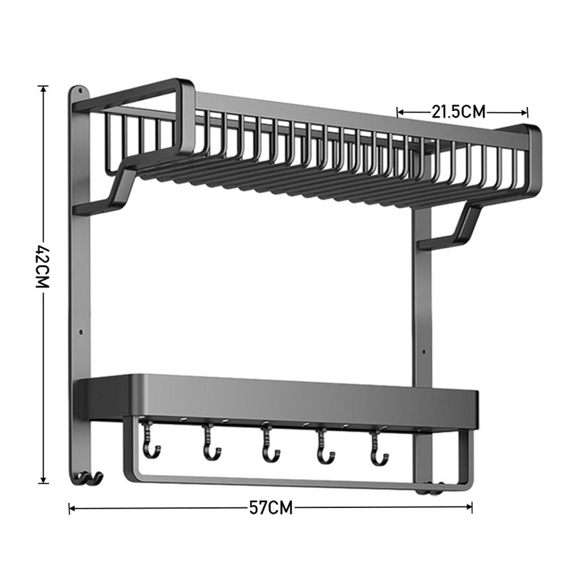 57 cm L Aluminium 3 - Bar Towel Rack