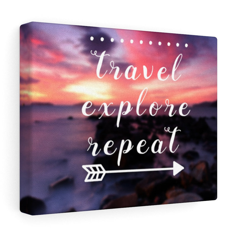 Travel Explore Repeat - Wrapped Canvas Print