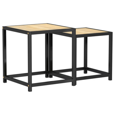 Ebern Designs Tea Tables 2 Pcs MDF Black