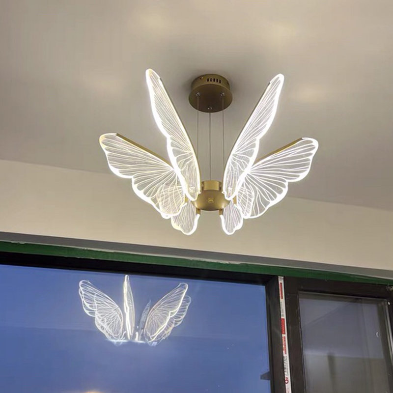 Lustre papillon moderne avec lumière DEL