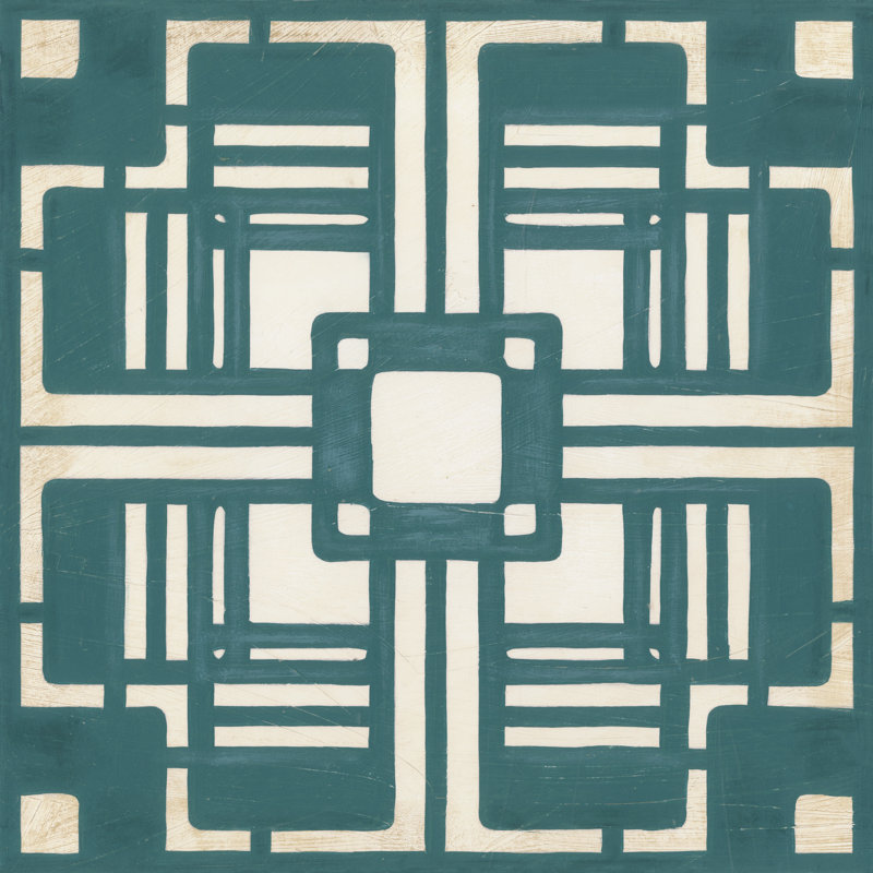 Non-Embellished Deco Tile I by June Erica Vess - Wrapped Canvas Print, 30cm H x 30cm W