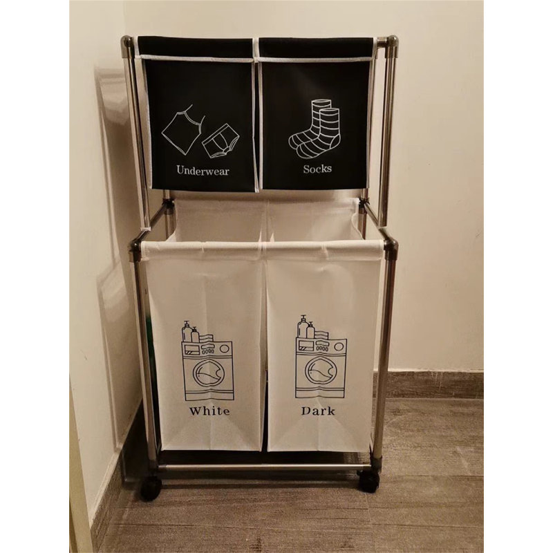 Fabric Rolling Laundry Sorter with Handles