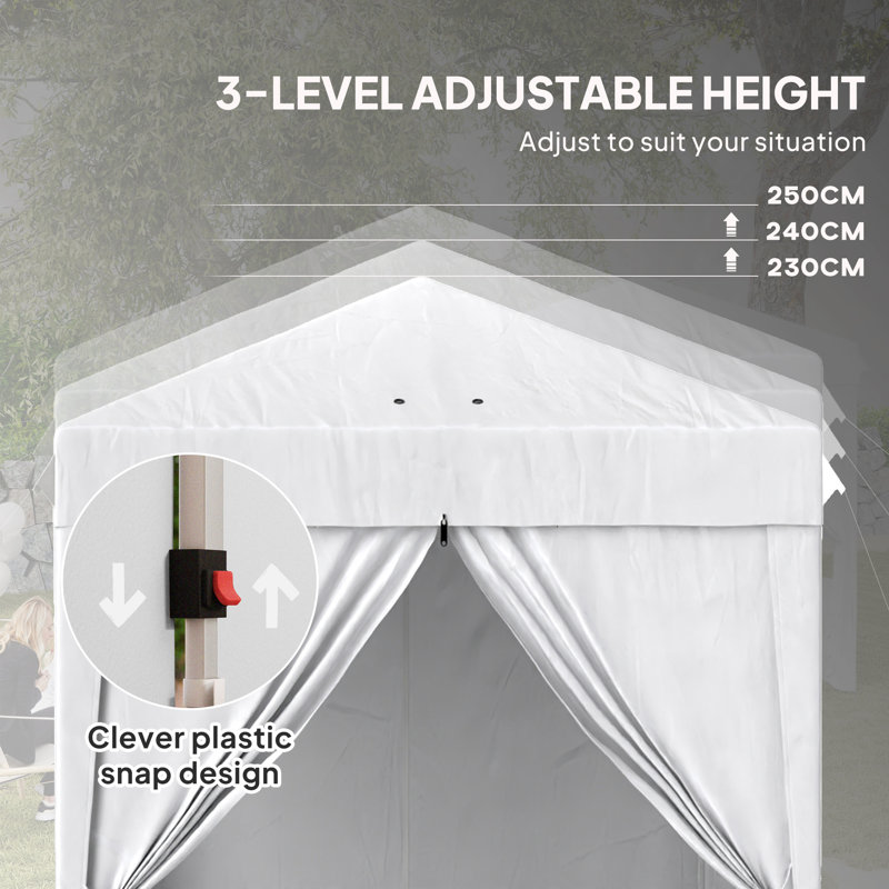 Abri pliant pour tente de fête, H 98,4 po x l 79,9 po x P 79,9 po, White