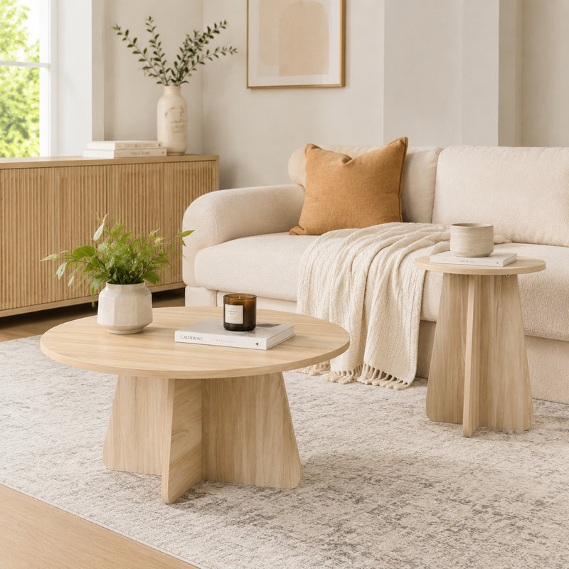 Ensemble de 2 tables basses gigognes Mid-Century