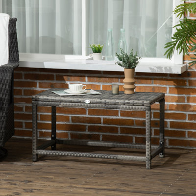 Rayda Rectangular Metal Outdoor Side Table , 31.5'' in. W 15.7'' in. D