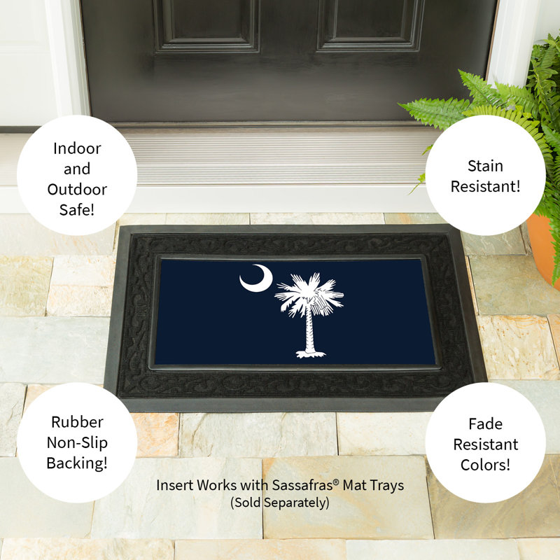 Welcome South Carolina Palmetto Sassafras Switch 22 in. x 10 in. Non-Slip Outdoor Door Mat