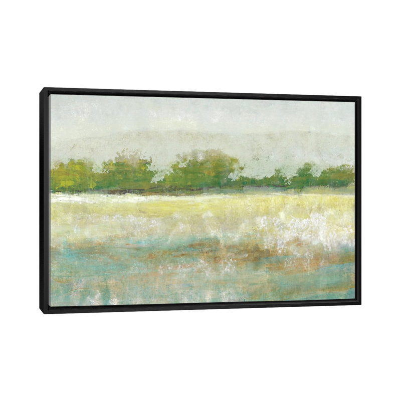 «Spring Treeline II», reproduction sur toile tendue, H 18 po x l 26 po x P 1,5 po, Toile avec cadre noir, Pas de tapis