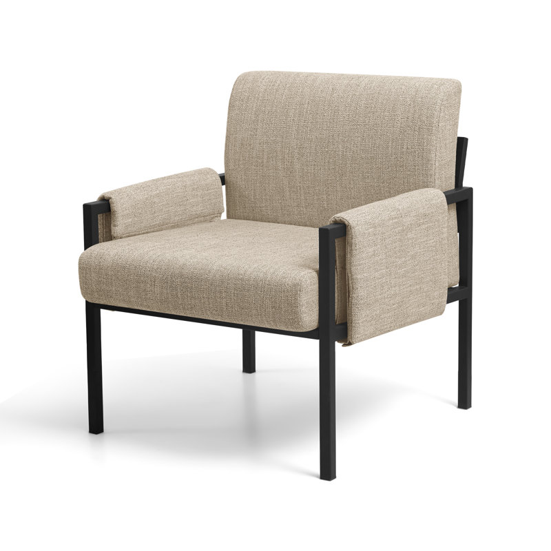 Chaise en bois massif avec accoudoirs, Brun