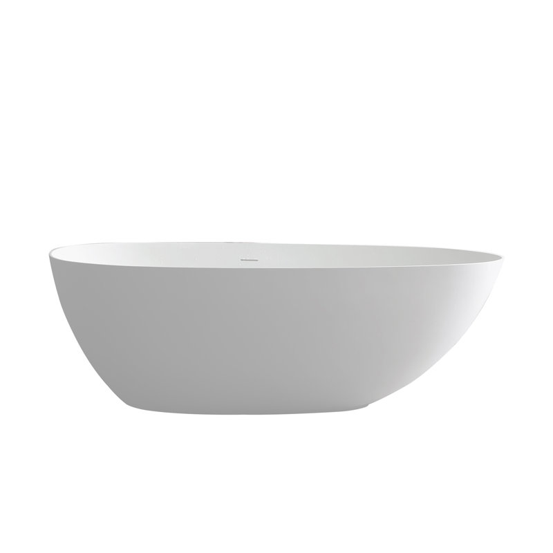 Baignoire profonde de 67 po à surface solide de qualité supérieure, Blanc mat