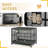 Dog Crate Dog Playpen with Lockable Wheels