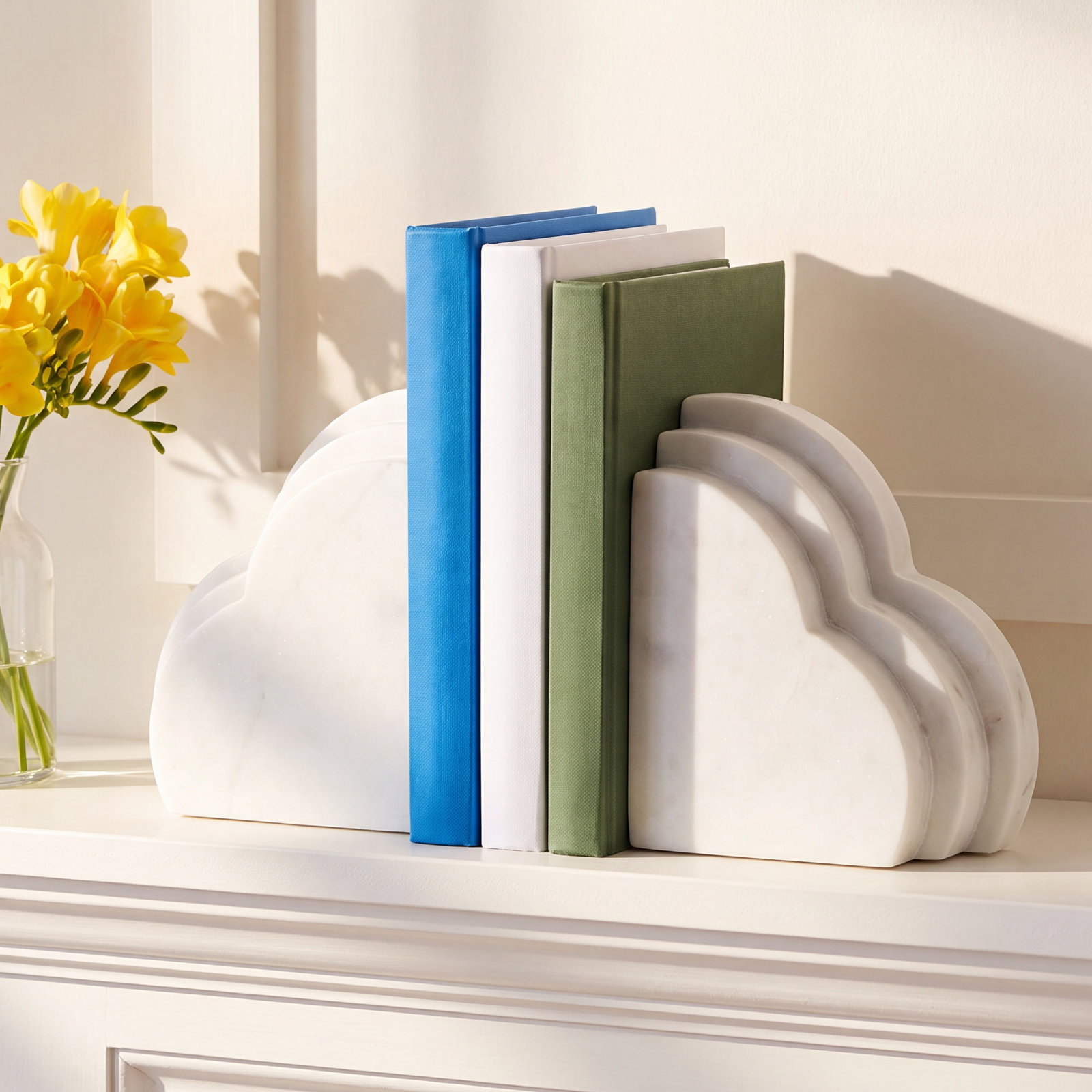 Marble Cloud Bookends