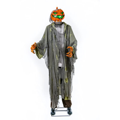 78" Animated Halloween Pumpkin Man, Motion Activated
