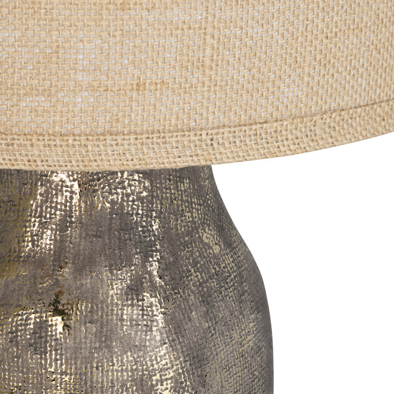 28.5" Ceramic Table Lamp With Beige Shade