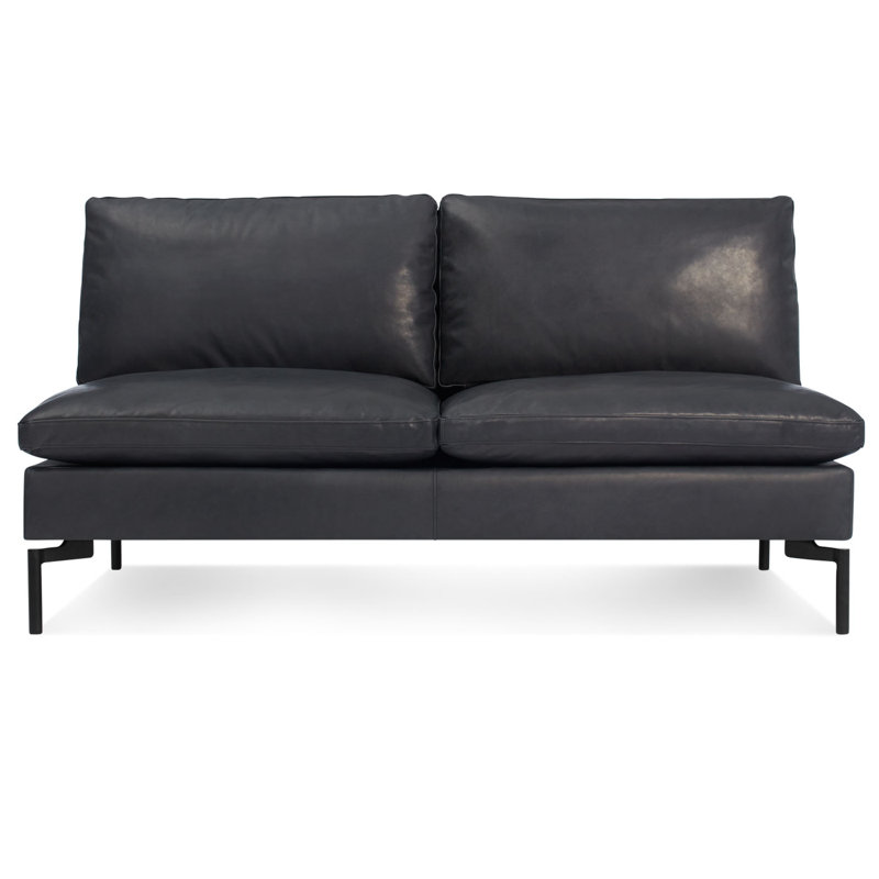 New Standard Loveseat, Maharam Meld in Panda Polyester Blend, Black