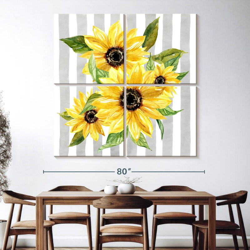 Harnek Sunflower Array I, 74" H x 74" W