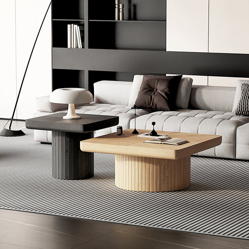 Ensemble de tables basses Modern Modern, H 19,68 po x L 23,62 po x l 23,62 po, Brun