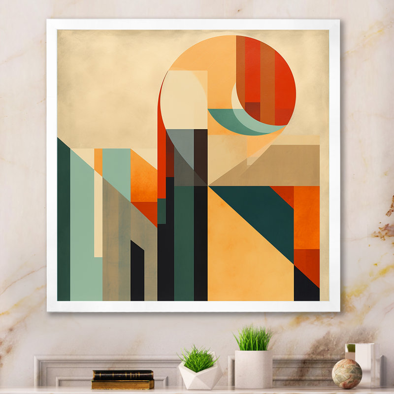 Full Moon Symphony Midcentury Abstract I - Abstract Midcentury, art encadré, Cadre simple blanc, H 24 po x l 24 po x P 1 po